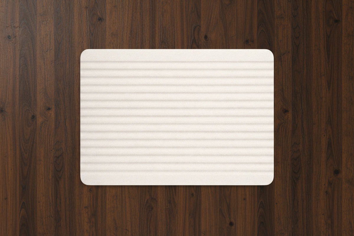 Alfombrilla de baño de piedra diatomea Calma Home, diseño minimalista