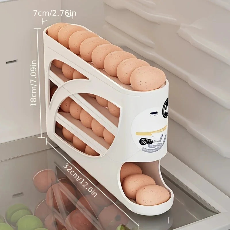 Organizador de Huevos con Ruedas para Nevera (24 uds)