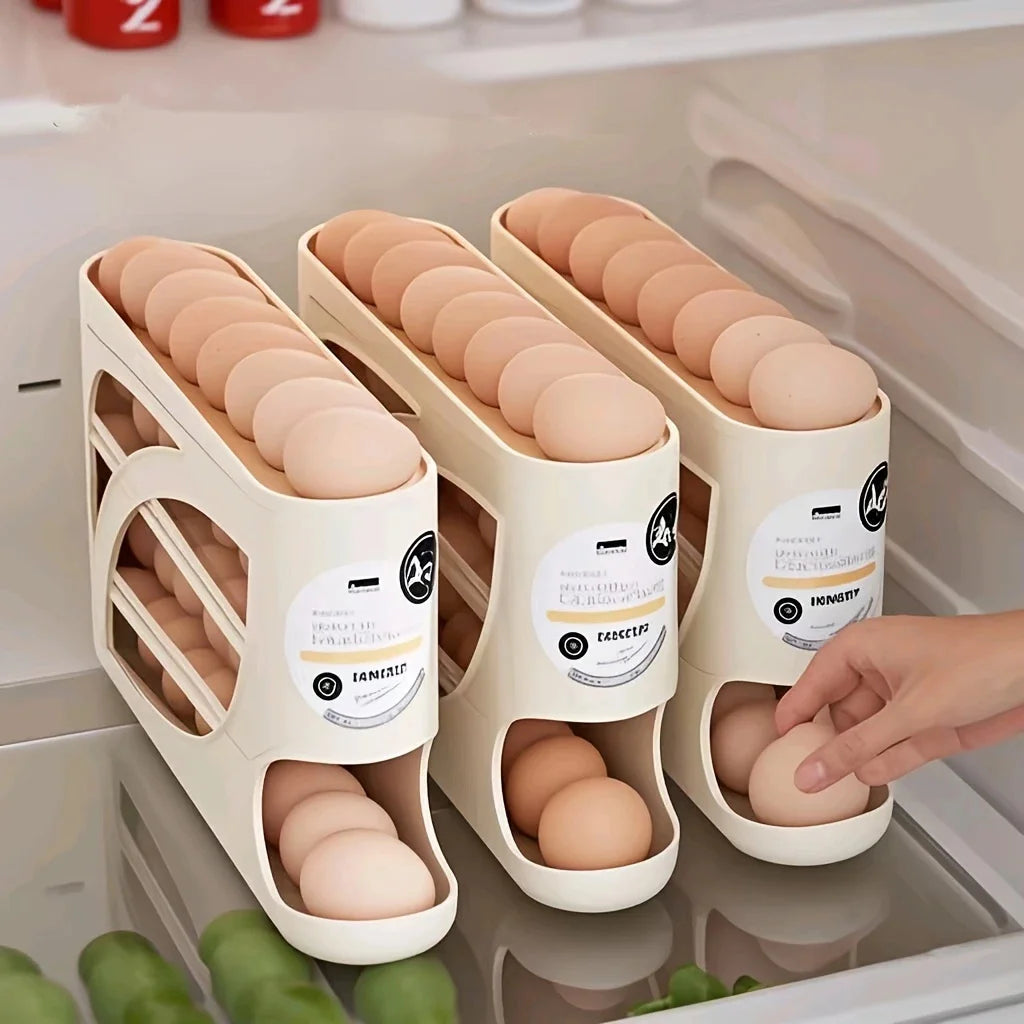 Organizador de Huevos con Ruedas para Nevera (24 uds)