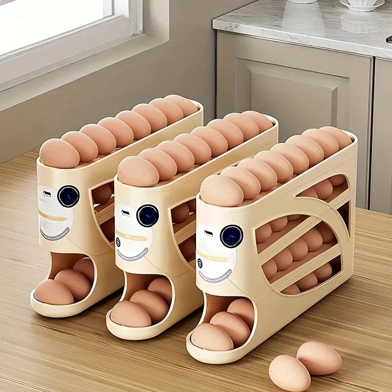 Organizador de Huevos con Ruedas para Nevera (24 uds)
