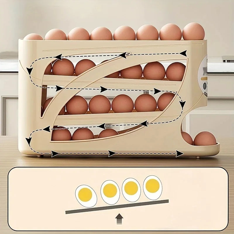 Organizador de Huevos con Ruedas para Nevera (24 uds)