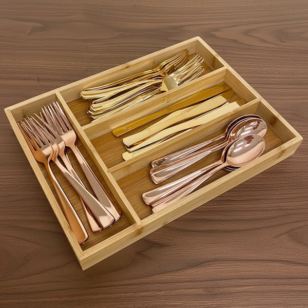 Bandeja organizadora de cubiertos de bambú Calma Home